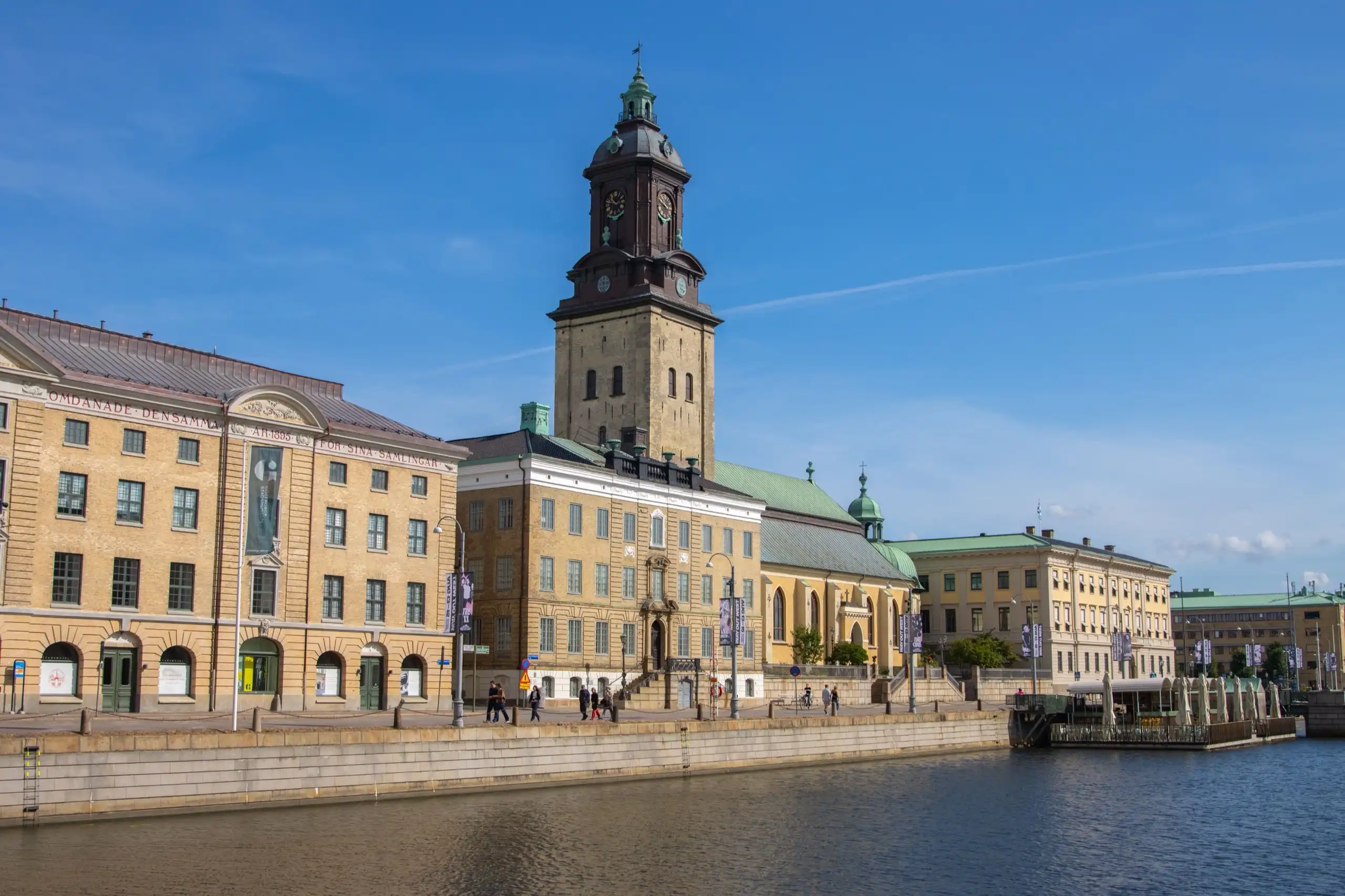 Christinae kyrka och Göteborgs stadsmuseum vid Stora Hamnkanalen