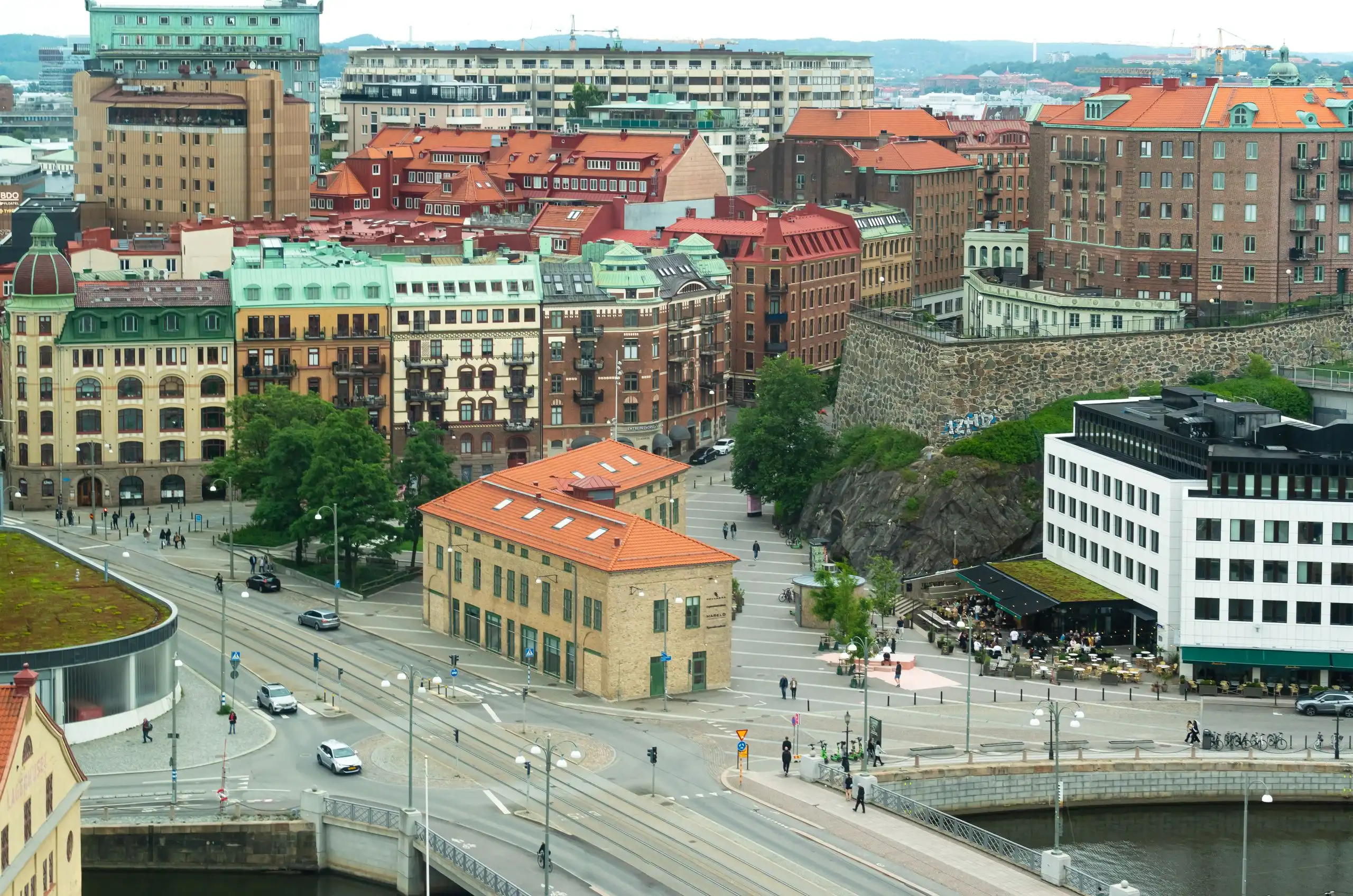 Göteborgs takåsar sedda från höjden